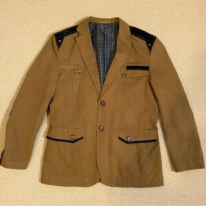 RARE Castun Tan Men’s Western Jacket with Velour Details 100% Cotton Size 52